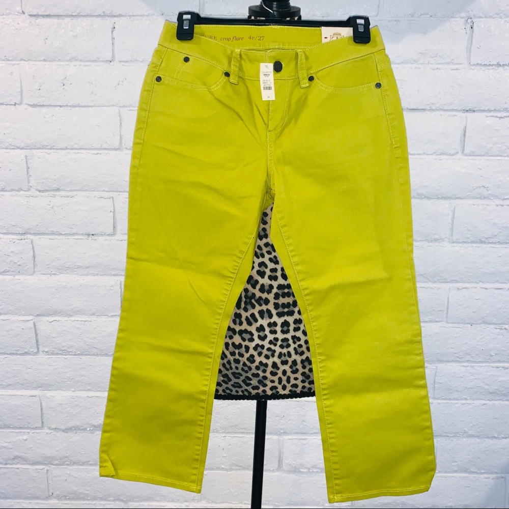 NWT Talbots Signature Crop Pants Green 4p